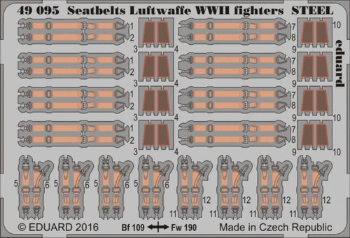 1/48 Aircraft- Seatbelts Luftwaffe Steel Fighter WWII (Painted)