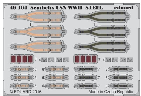 1/48 Aircraft- Seatbelts USN Fighters Steel WWII (Painted)
