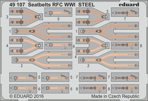 1/48 Aircraft- Seatbelts RFC Steel WWI (Painted)