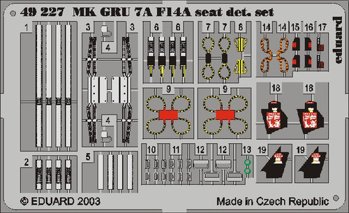 1/48 Aircraft- Mk GRU7A F14A Seat Detail Set for HSG (Painted)