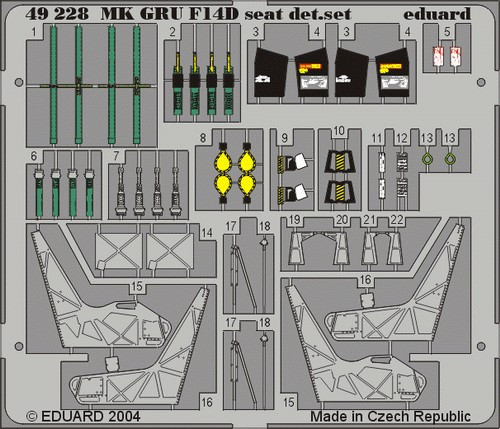 1/48 Aircraft- MK GRU F14D Seat Detail Set for HSG (Panited)