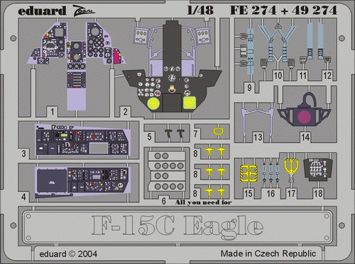 1/48 Aircraft- F15C Interior for HSG (Painted)
