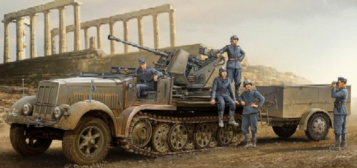 1/35 German SdKfz 7/2 Halftrack Early Version w/3.7cm Flak 37 Gun & Supply Trail