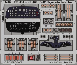 1/48 Aircraft- C47 Skytrain Interior for TSM (Painted Self Adhesive)