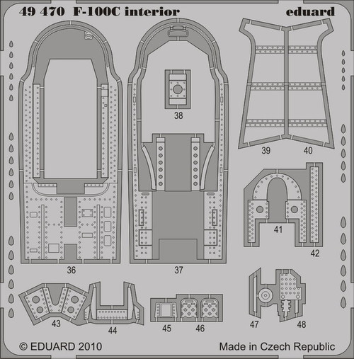 1/48 Aircraft- F100C Interior for TSM (Painted Self Adhesive) (D)