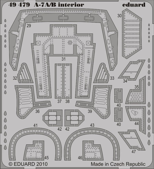 1/48 Aircraft- A7A/B Interior for HBO (Painted Self Adhesive)