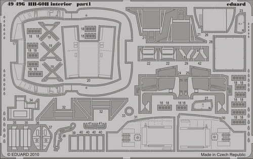 1/48 Aircraft- HH60H Interior for ITA (Painted Self Adhesive) (D)
