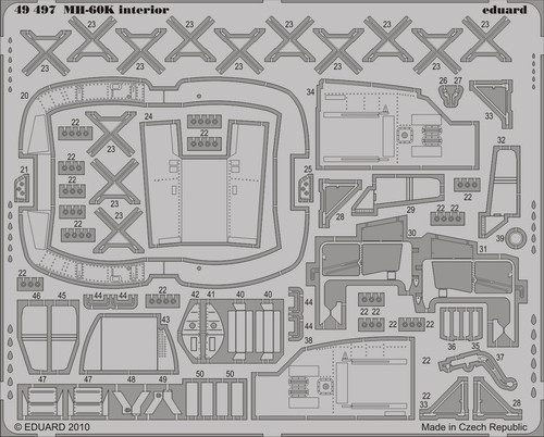 1/48 Aircraft- MH60K Interior for ITA (Painted Self Adhesive)