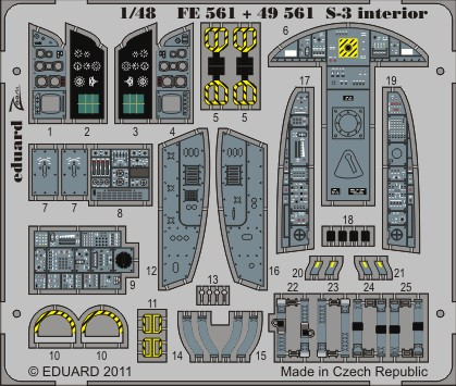 1/48 Aircraft- S3 Interior for ITA (Painted Self Adhesive)
