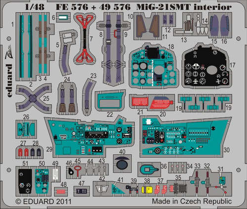 1/48 Aircraft- MiG21 SMT Interior for EDU (Painted) (D)