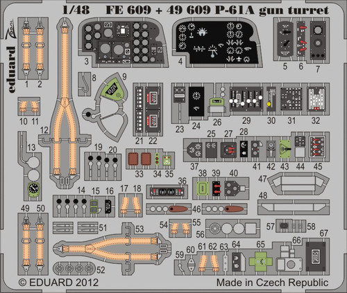 1/48 Aircraft- P61A Gun Turret for LNR (Painted Self Adhesive)