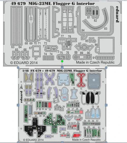1/48 Aircraft- MiG23ML Flogger G Interior for TSM (Painted Self Adhesive)
