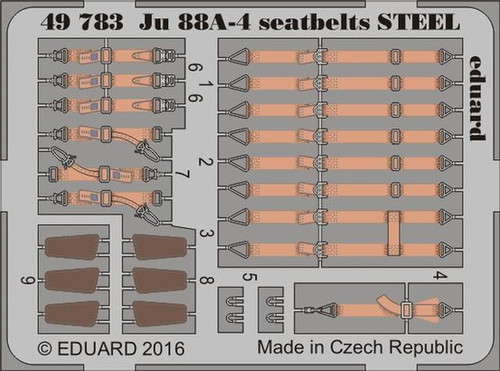 1/48 Aircraft- Seatbelts JU88A4 Steel for ICM (Painted)