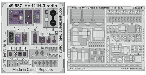 1/48 Aircraft- He111H3 Radio Compartment for ICM (Painted)