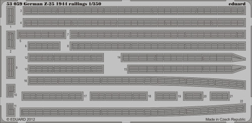1/350 Ship- German Z25 Railings 1944 for TSM