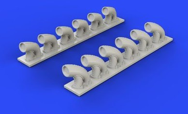 1/32 Aircraft- P39Q/N Exhaust Stacks for KTY (Resin)