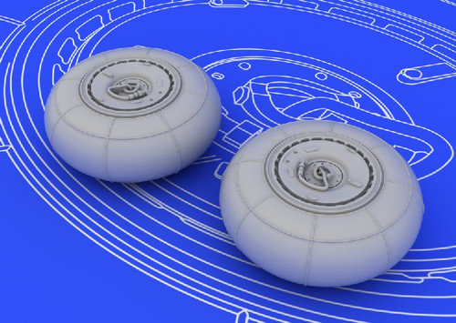 1/72 Aircraft- Bf110E Wheels for EDU (Resin) (D)