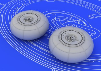 1/72 Aircraft- B110G Wheels for EDU (Resin)