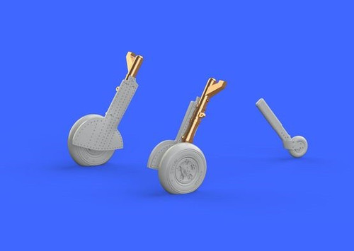 1/72 Aircraft- Spitfire Mk IX Legs w/5-Spoke Wheels Smooth Tires for EDU (Bronze & Resin)