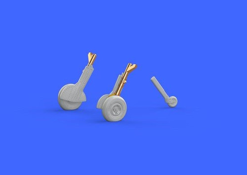 1/72 Aircraft- Spitfire Mk IX Legs w/4-Spoke Wheels Smooth Tires for EDU (Bronze & Resin)