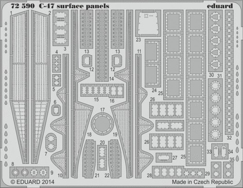 1/72 Aircraft- C47 Surface Panels for ARX