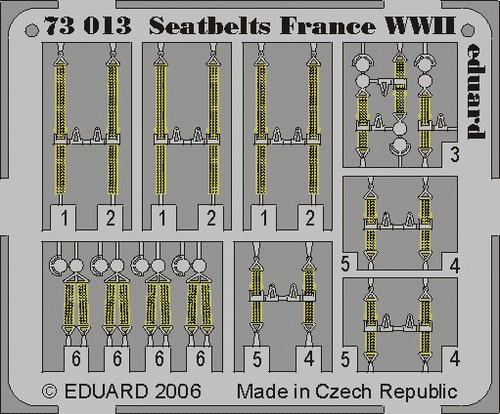 1/72 Aircraft- Seatbelts France WWII (Painted)
