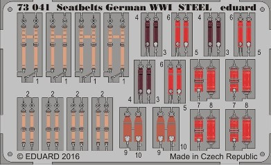 1/72 Aircraft- Seatbelts German Steel WWI (Painted)