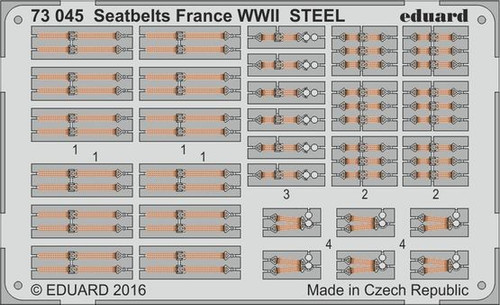 1/72 Aircraft- Seatbelts France Steel WWII (Painted)
