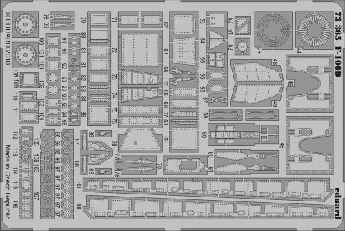 1/72 Aircraft- F100D Interior for TSM (Painted Self Adhesive)