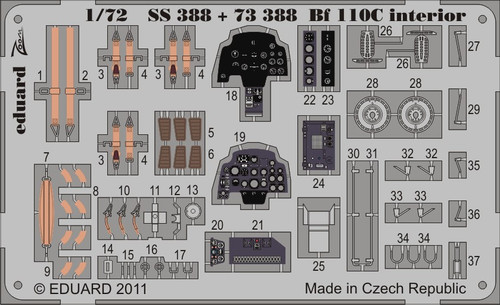 1/72 Aircraft- Bf110C for ARX (Painted Self Adhesive)