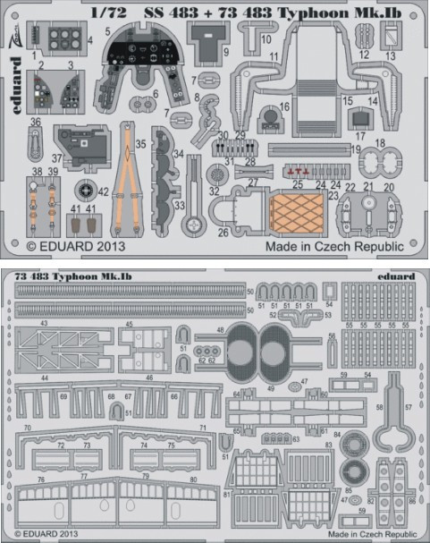 1/72 Aircraft- Typhoon Mk IB for ARX (Painted Self Adhesive)