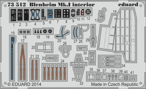 1/72 Aircraft- Blenheim Mk I Interior for ARX (Painted Self Adhesive)