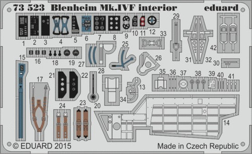 1/72 Aircraft- Blenheim Mk IVF Interior for ARX (Painted Self Adhesive)