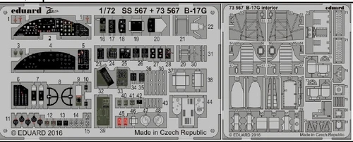 1/72 Aircraft- B17G Cockpit Interior for ARX (Painted)