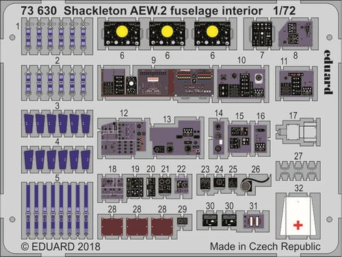 1/72 Aircraft- Shackleton AEW2 Fuselage Interior for ARX (Painted)