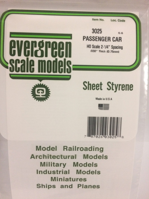 HO .030 Passenger Car Siding
