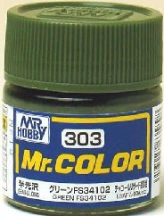 Solvent-Based Acrylic Semi-Gloss Green FS34102 10ml Bottle