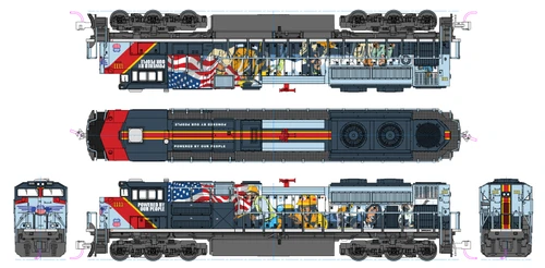N SD70ACe Diesel UP #1111 Powered by Our People
