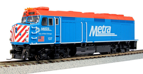 HO F40PH Diesel Chicago Metra #137/City of West Chicago w/Lo