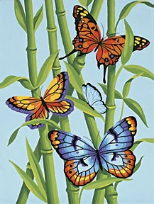 Butterflies/Bamboo Paint by Number (9"x12")