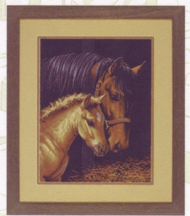 Gentle Touch Mare w/Foal Paint by Number (11"x14")