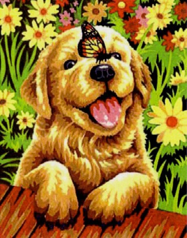 Puppy Gardener Paint by Number (9"x12")