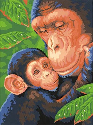 Chimp & Baby Paint by Number (9"x12")