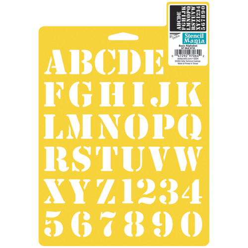SM97-0640 Stencil Mania Stencil 7"X10"-Basic Alphabet 1"