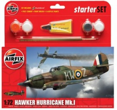 ARX-55111  1/72 Hawker Hurricane Mk I Fighter Small Starter Set w/paint & glue