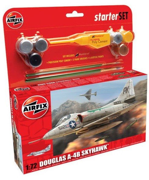 ARX-55203  1/72 A4 Skyhawk Fighter Medium Starter Set w/paint & glue