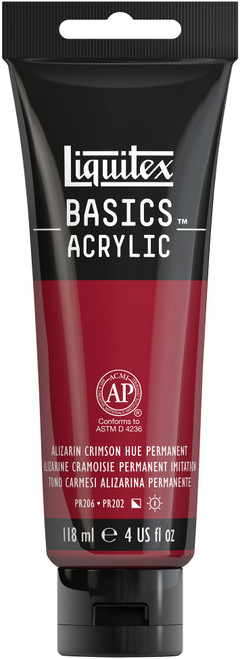 1046-116 Liquitex BASICS Acrylic Paint 4oz-Alizarin Crimson Hue