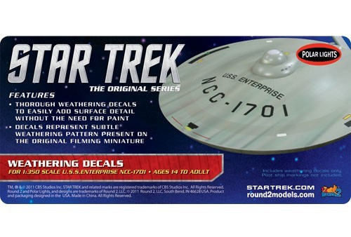 PLL-MKA8  1/350 Star Trek The Original Series USS Enterprise Weathering Decals