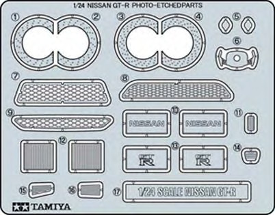 TAM-12623  1/24 Nissan GTR Photo-Etched Detail Set