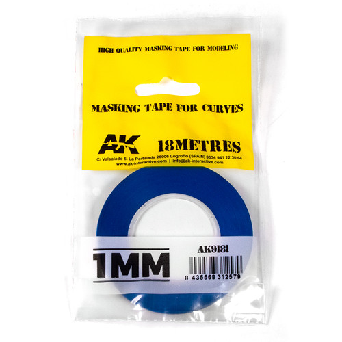 AK Interactive Blue Masking Tape for Curves - 1mm